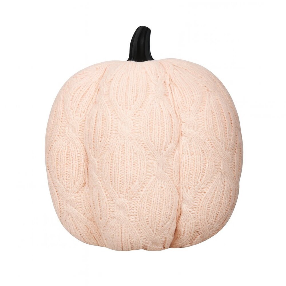 Hyde & Eek! Cable Knit Decorative Pumpkin 5.75" Light Pink Fall Halloween - Picture 2 of 2